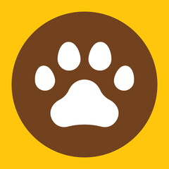 Paw. Dog paw print. Vector illustration in retro style.