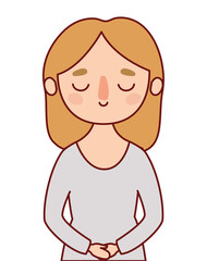 Avatar woman cartoon with blond hair vector design