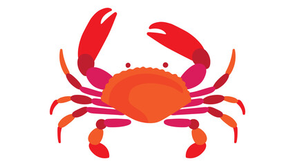 Crab. Vector illustration of sea animal. Flat stile