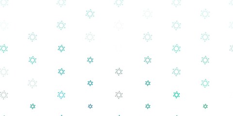 Light Green vector pattern with coronavirus elements.