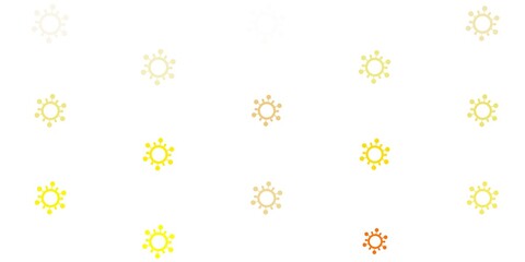 Light Orange vector background with covid-19 symbols.
