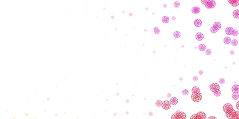 Light Pink, Yellow vector texture with memphis shapes.