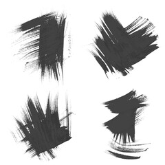 Set realistic paint strokes drawn on paper 2. vector