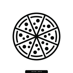Pizza Icon Vector Illustration Logo Template