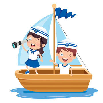 recommend clip art: Cute Little Children In Sailor Uniform