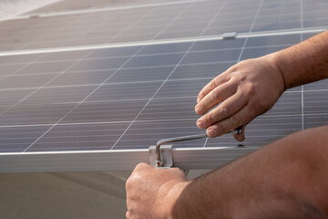 operator installing solar equipment in residence