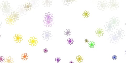 Light Multicolor vector doodle template with flowers.