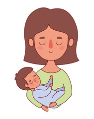 Mother with baby vector design