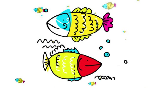 fishbowl full of fish swimming in all directions with colorful scales and cute smiles suggesting they live in a happy place and are healthy and friendly