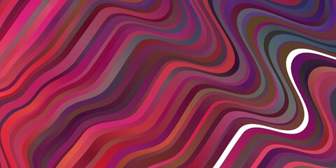 Light Pink, Red vector background with curves.