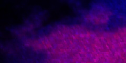 Dark Purple vector background with lines, triangles.