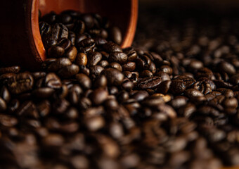 coffee beans in a cup