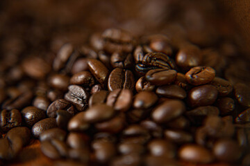 coffee beans on a black background