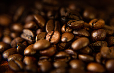 coffee beans on a black background
