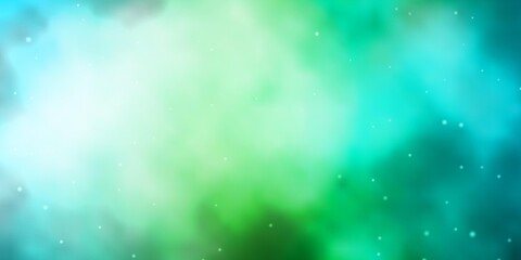 Obraz premium Light Blue, Green vector texture with beautiful stars. Shining colorful illustration with small and big stars. Pattern for wrapping gifts.