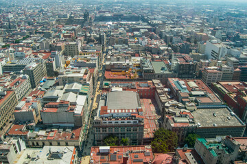 Obraz premium Panoramic view of buildings in downtown Mexico City