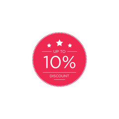 10% discount shop sale promotion advertisement badge vector