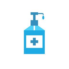 alcohol gel, hand sanitizer flat icon, vector illustration