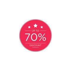 70% discount shop sale promotion advertisement badge vector