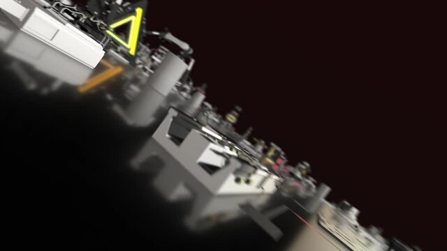 Seamless looping 3d animation  of a future tech  concept revealing the text data mining in 4k resolution