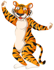 Fototapeta na wymiar Happy tiger cartoon character