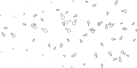 Light Gray vector background with woman symbols.