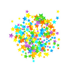 Rainbow Festive Confetti. Carnival Star Falling.