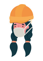 Female constructer with mask vector design