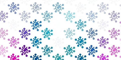 Light Blue, Red vector template with flu signs.