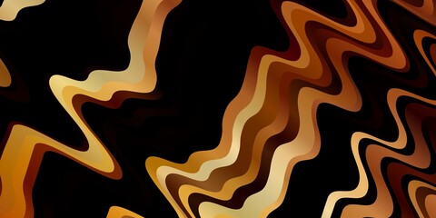 Dark Orange vector texture with wry lines. Colorful illustration with curved lines. Template for your UI design.