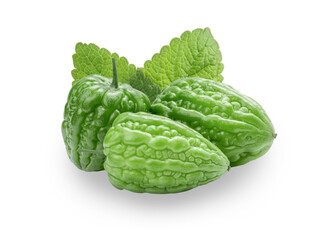 Heart shaped bitter melon white leaf