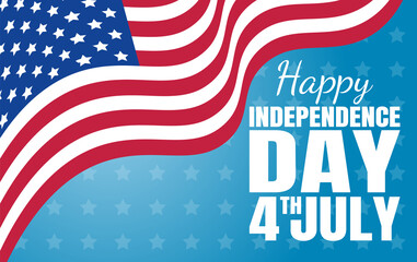 Happy Independence Day. Fourth of July. National holiday. Vector illustration