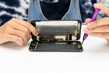 Repair and service concept.mobile phone repairing,