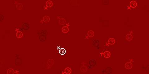 Light Red vector background with woman symbols.