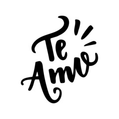 Te amo! I love you! Brazilian hand Lettering I Love You, Vetorial Lettering. Brazilian Lettering Vector. 