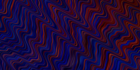 Light Blue, Red vector pattern with lines. Colorful illustration with curved lines. Best design for your posters, banners.