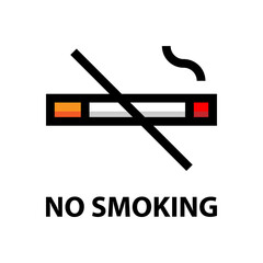 no smoking logo and symbol bold outline