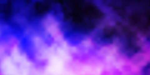 Light Purple vector texture with cloudy sky. Illustration in abstract style with gradient clouds. Template for websites.