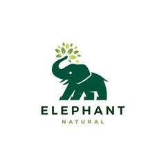 elephant leaf leaves tree logo vector icon illustration