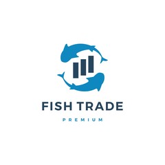 fish trade trading logo vector icon illustration