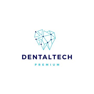 dental geometric tech logo vector icon illustration
