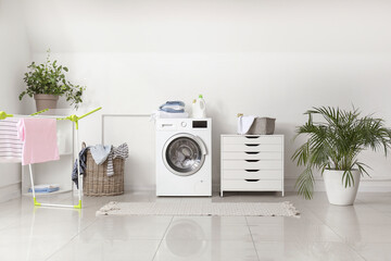 Interior of modern home laundry room