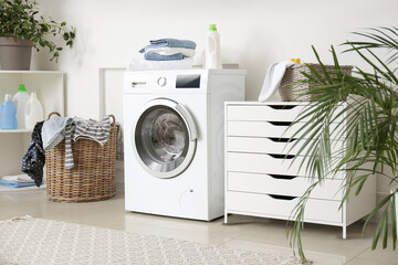 Interior of modern home laundry room