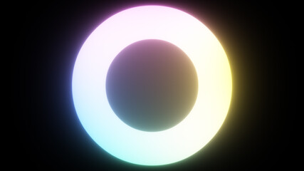 Glow Neon Shiny Light Gradient Circle in Center Close Up Abstract Background