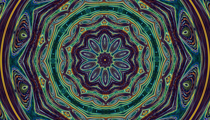 Circular abstract pattern in green