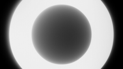 Glow Circle Shape Lighting Black and White Trendy Sphere Motion Background