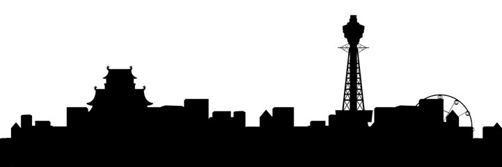 Fototapeta premium 大阪 通天閣 大阪城 背景