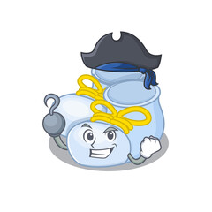 Baby boy boots cartoon design in a Pirate character with one hook hand