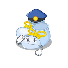 Police officer cartoon drawing of baby boy boots wearing a blue hat