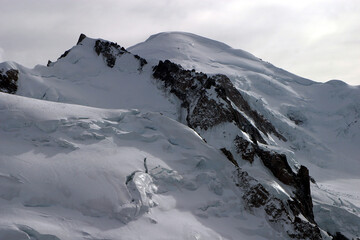 Mont Blanc in French Alps, France. This picture was taken from the Chamonix Village.